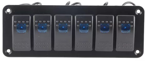 Painel 6 Botões Interruptores 12v