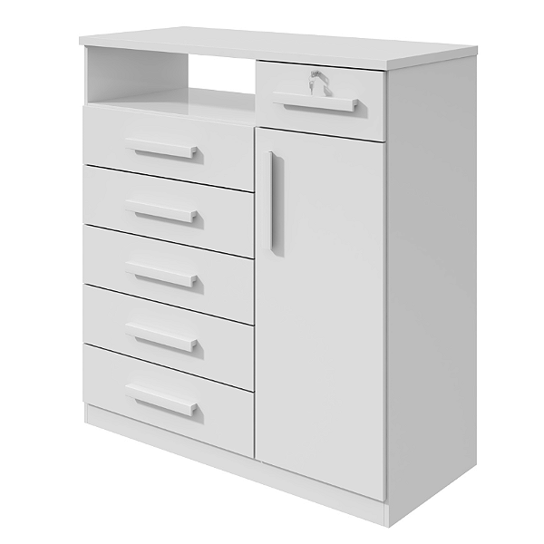 Comoda da vinci 06 gavetas 01 porta Branca