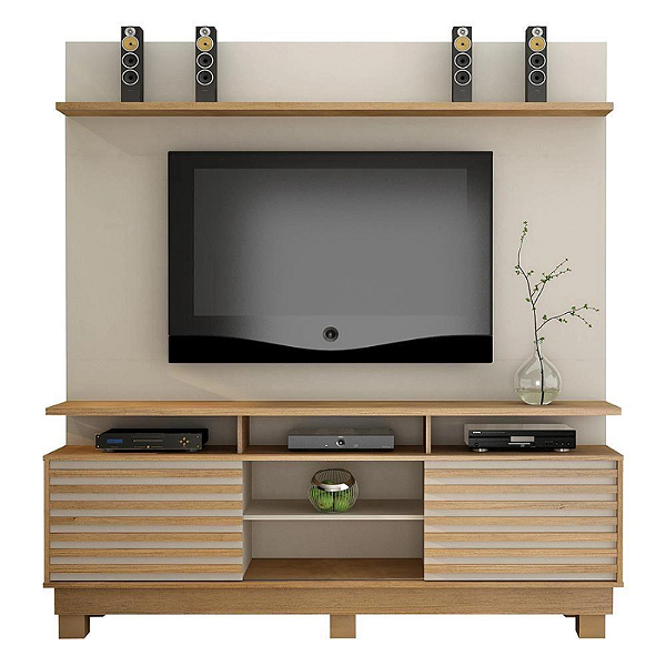Estante Home para TV até 60 Polegadas Texas Valdemóveis Off White/Cinamomo