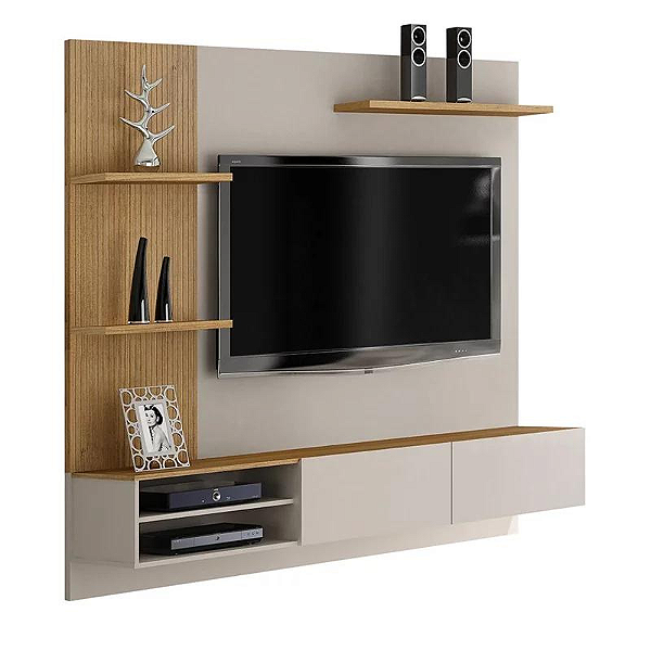 Home Suspenso Montana para TV até 60" Larg. 2,00m Off White/Cinamomo