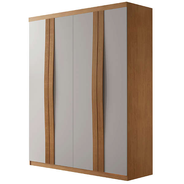 Guarda Roupa Grécia 100%MDF 04 portas Larg. 1,20m Naturale/Off White