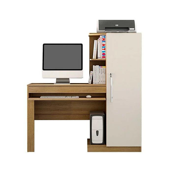 Mesa para Computador com Armário 1 Porta 1 Gaveta Office Cinamomo/Office