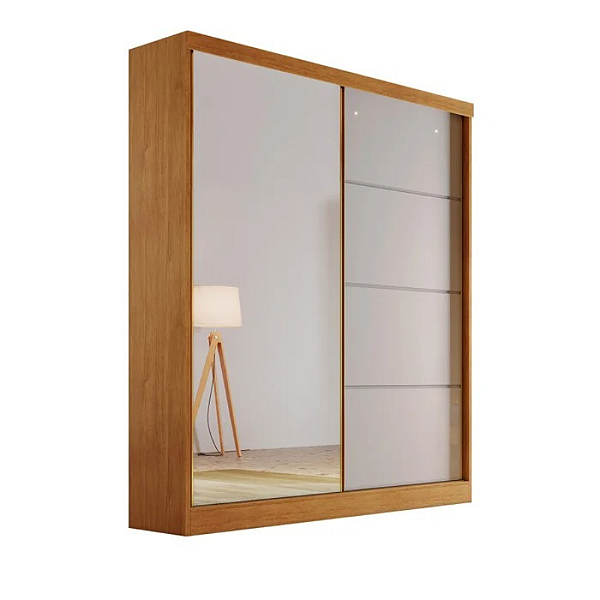 Guarda Roupa Veneza 100% MDF C/ 2 PTS Deslizantes Nature/OFF WHITE