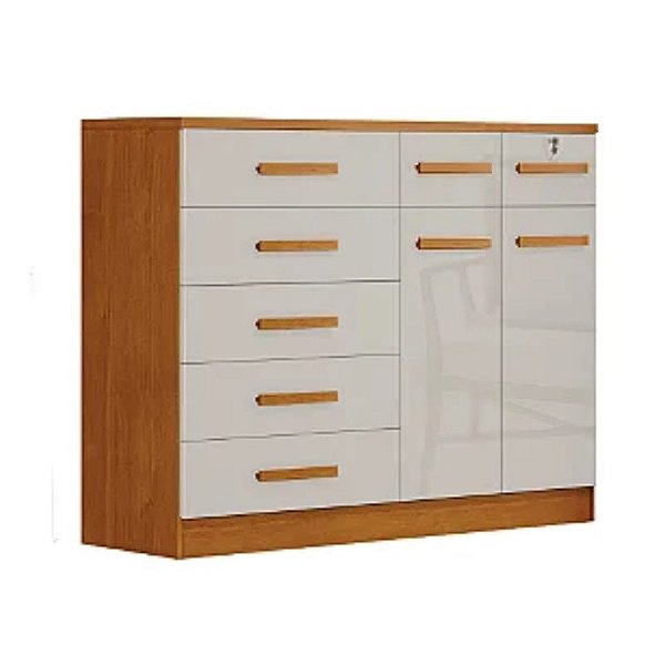 Cômoda Petrus 100% MDF Larg.: 1.48 - Nature/OFF WHITE