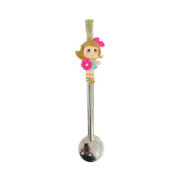 Bomba em Inox com Biscuit: Modelo Menina Verde/Rosa