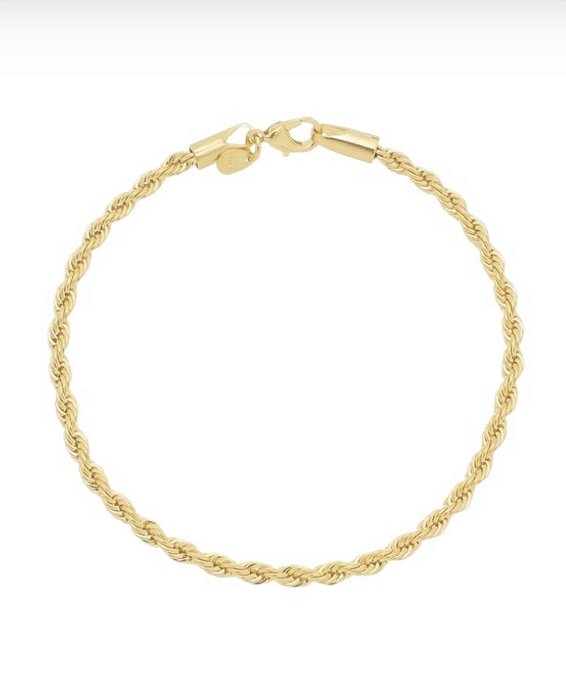 Pulseira Cordão Baiano Banhado a ouro 18k