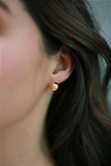 Brinco Bola Elô Banhada a Ouro 18k