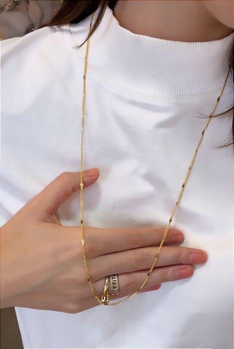 Colar Longo Glow Banhado a Ouro 18k