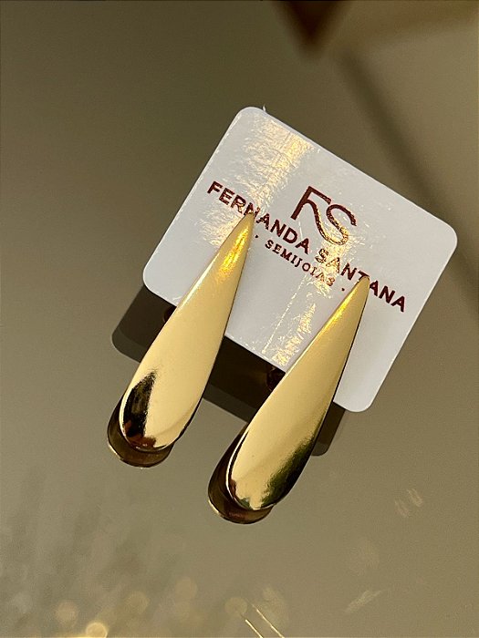 Brinco Gota Chapado Banhado a ouro 18k