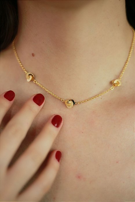 Choker Elos Sofia Banhada a Ouro 18k