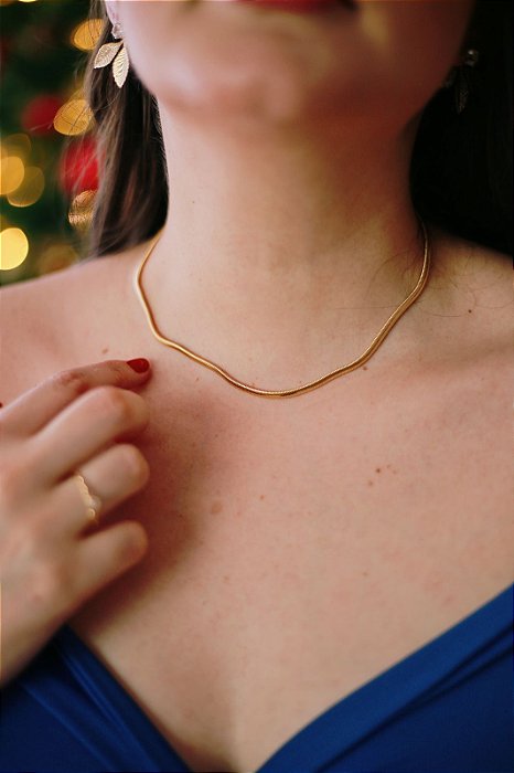 Choker Rabo de Rato Banhado a Ouro 18k