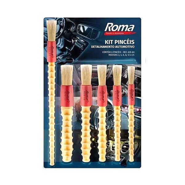 Kit Pincel Para Estetica Automotiva Roma
