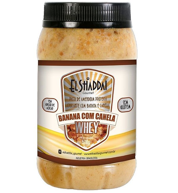 PASTA DE AMENDOIM BANANA COM CANELA WHEY 500 GR - EL SHADDAI