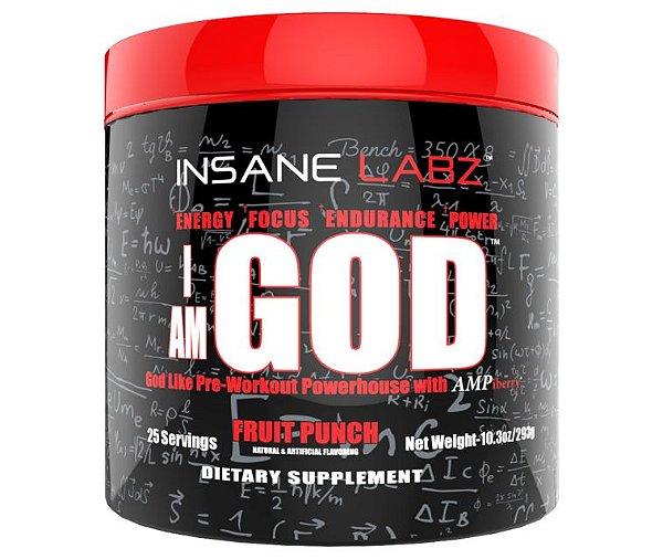 (PRE-TREINO) I-AM GOD 25 DOSES (FRUIT PUNCH) - INSANE LABZ
