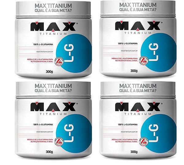 4X GLUTAMINA 300 GR (ATACADO) - MAX TITANIUM