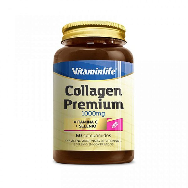 COLLAGEN PREMIUM 1000 MG VITAMINA C + SELENIO 60 CÁPSULAS - VITAMINLIFE