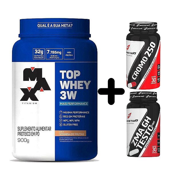 TOP WHEY 3W 900 GR (VITAMINA DE FRUTAS) - MAX TITANIUM