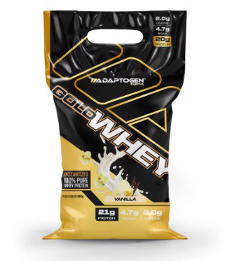 REFIL GOLD WHEY 900 GR MORANGO - ADAPTOGEN