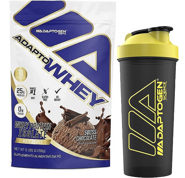 ADAPTO WHEY REFIL 2,2 KG + COQUETELEIRA - ADAPTOGEN (SWISS CHOCOLATE)