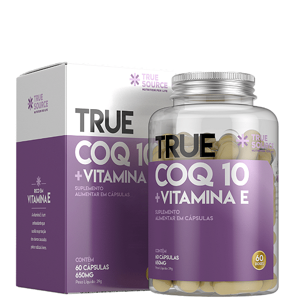 TRUE COQ10 COM VITAMINA E – 650MG – 60 CÁPSULAS – TRUE SOURCE