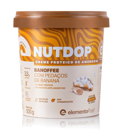 NUTDOP CREME DE AMENDOIM BANOFFEE 500G - ELEMENTO PURO