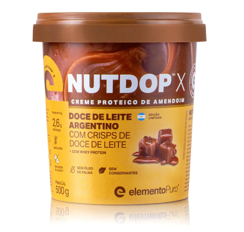 NUTDOP CREME DE AMENDOIM DOCE DE LEITE 500G - ELEMENTO PURO
