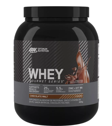 WHEY GOURMET SERIES ON 450 GRAMAS (CHOCOLATE)  - OPTIMUM NUTRITION