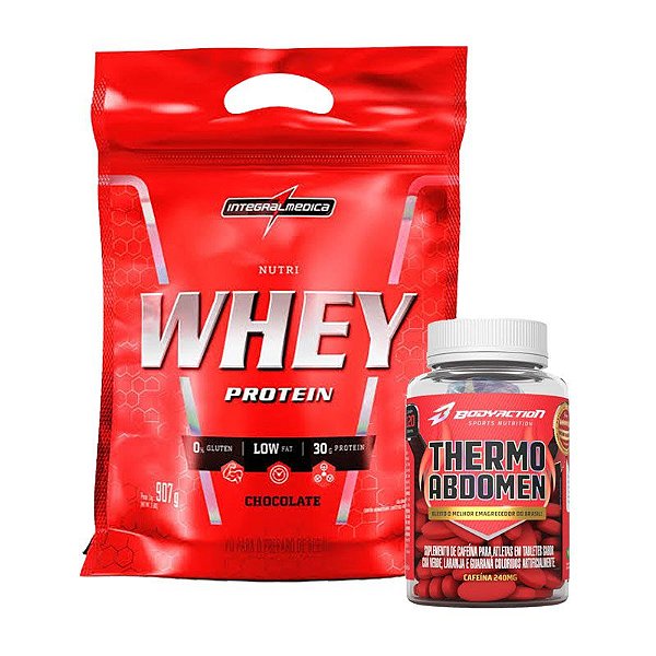 NUTRI WHEY 907 GR + THERMO ABDOMEN 60 CÁPSULAS