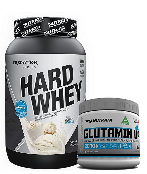 HARD WHEY 900 GR + GLUTAMINA 150 GR - NUTRATA (FRETE GRÁTIS)