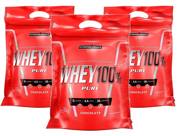 COMBO INTEGRALMEDICA 3X 100% WHEY 907 GR REFIL- INTEGRALMEDICA
