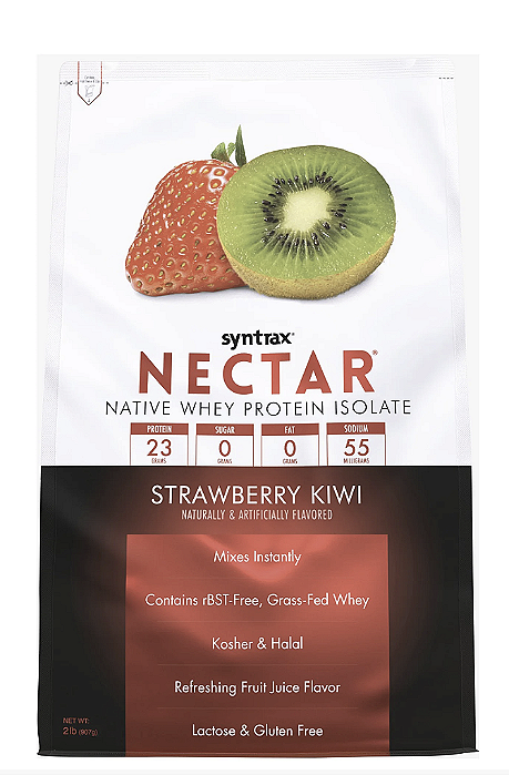 NECTAR SYNTRAX - WHEY ISOLADO STRAWBERRY KIWI (MORANGO COM KIWI) 907G - IMPORTADO