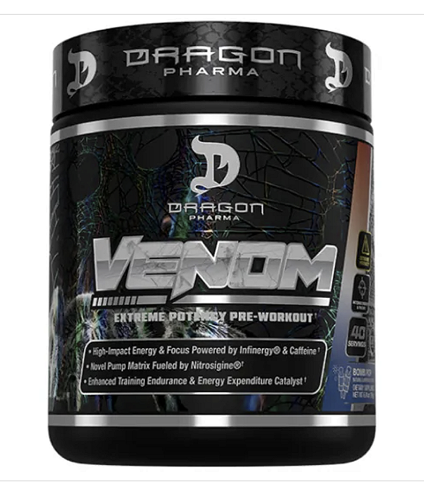 VENOM , PRÉ-TREINO, 40 DOSES , FRUIT PUNCH - DRAGON PHARMA