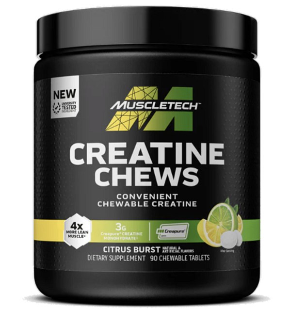 CREATINE CREAPURE CHEWS MASTIGAVEL SABOR CITRUS 90 COMP. - MUSCLETECH