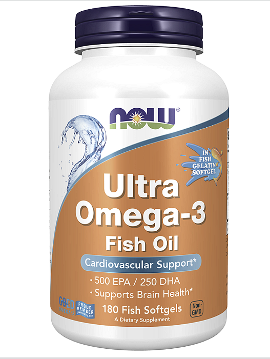 ULTRA OMEGA 3 500 EPA/250 DHA 180 TABLETS - NOW FOODS