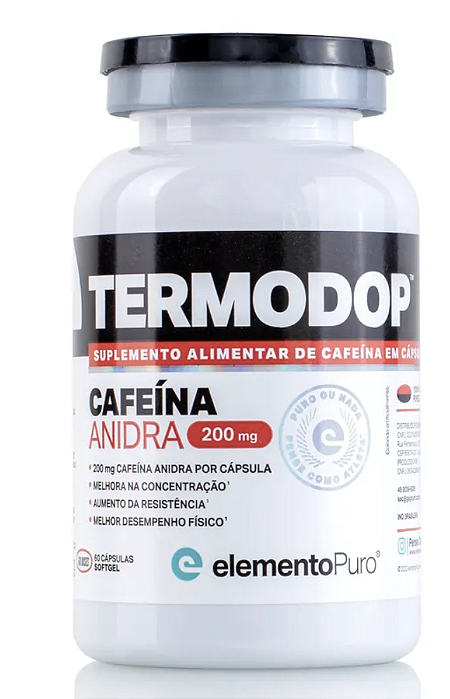 TERMODOP CAFEINA 200 MG 60 CAPS - ELEMENTO PURO
