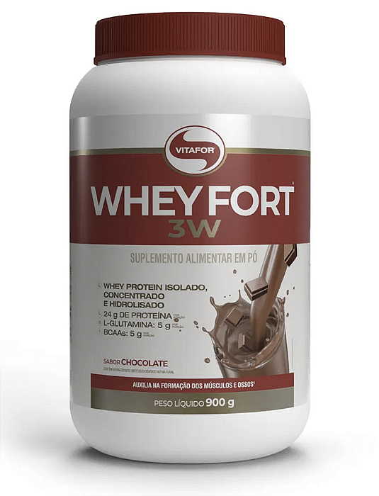 WHEY FORT 3W 900 GR (CHOCOLATE) - VITAFOR