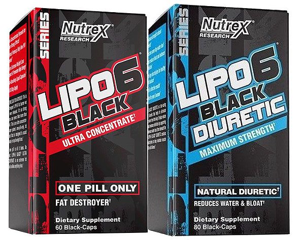 COMB...X NUTREX LIPO-6-PRETO-UC-(60 CAPSULAS)+ DIURETICO 60 CÁPSULAS - NUTREX