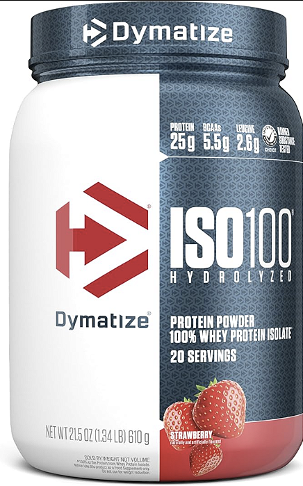 ISO 100 WHEY ISOLADO HIDROLISADO 610 GR (MORANGO) - DYMATIZE NUTRITION