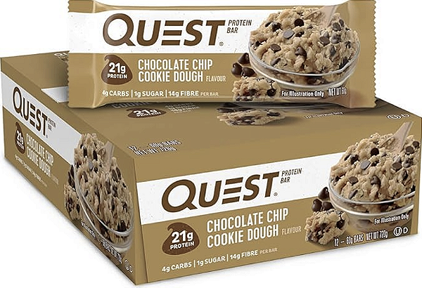 QUEST BAR 12 UNIDADES 60 GR (CHOCOLATE CHIP COOKIE DOUGH