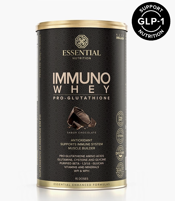 IMMUNO WHEY PRO GLUTATHIONE CACO NOVO LATA 465 GR - ESSENTIAL NUTRITION