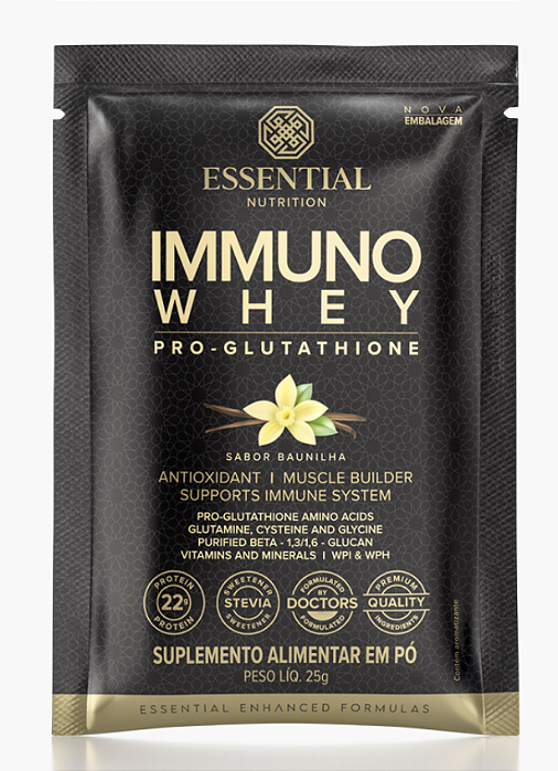 MONODOSE IMUNO WHEY PRO-GLUTATHIONE (BAUNILHA) 25 GR - ESSENTIAL NUTRITION