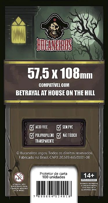 Sleeve Customizado para Betrayal At the House of Hill (57,5 x 108) Bucaneiros