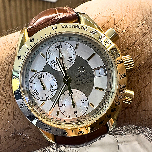 Omega Speedmaster Yellow Gold on Leather Strap