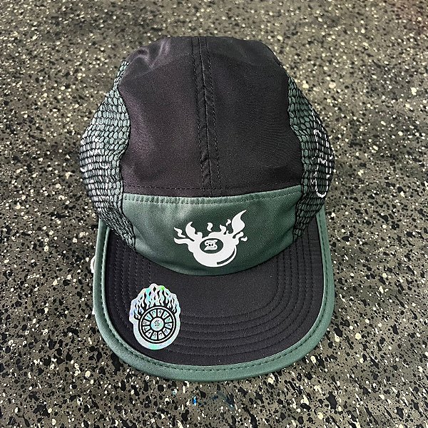 Bone Five Panel Tripside Aba Flexivel Verde Preto