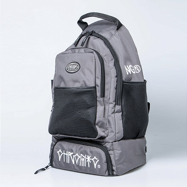 Mochila Chronic Cinza Streetwear Bolso Termico Silk Lateral