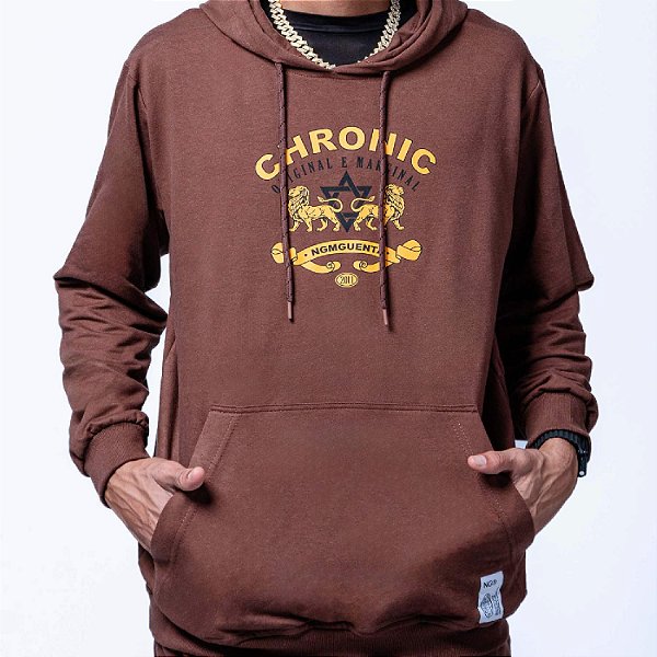 Moletom Chronic Reggae Leão Algodão - Marrom