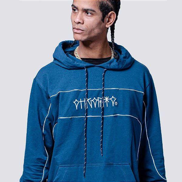 Moletom Chronic Logo Bordado Algodão- Azul