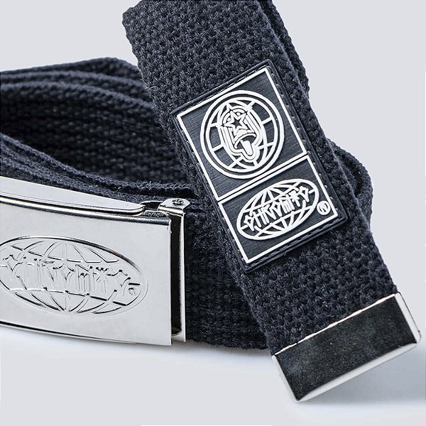 Cinto Chronic Preto Fivela de Metal Tag World Borracha