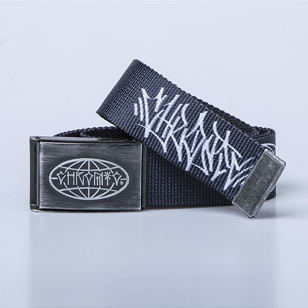 Cinto Chronic Letra Fivela de Metal Tag World Preto