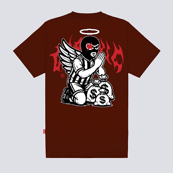 Camiseta Chronic Anjo Dinheiro Original Oversized Vinho